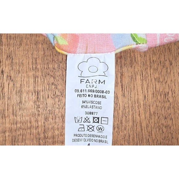 S NWT Farm Rio Reversible Double Colorido Swim top blue yellow pink postcard P - Picture 4 of 14